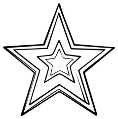 Obraz premium Concentric Star Shape Outline with Hand Drawn Effect Festive Celebration Symbol