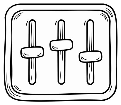 Hand drawn graphic equalizer icon illustration