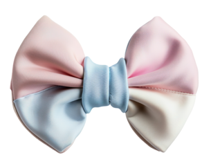 A bowtie designed with a clean textile texture is shown against a transparent background. The bowtie features a mix of pastel colors suitable for Easter events and celebrations