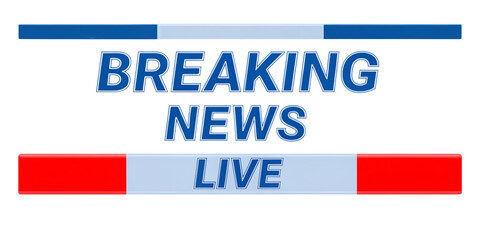Breaking News Live Television Broadcast on White isolated on a transparent background 2