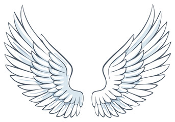 Obraz premium Angel Wings Cartoon Illustration Design Isolated on White