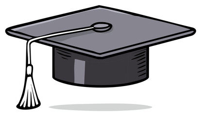 Academic mortarboard cap with tassel symbolic of graduation and higher education achievement