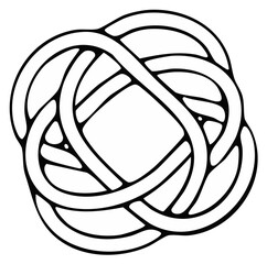Intricate Celtic knot design in black and white, geometric pattern illustration