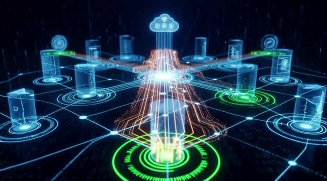 Cloud Computing Digital Network Data Transfer and Global Interconnection