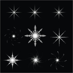 set of vector snowflakes