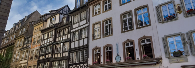Strasbourg in France, half-timbered houses in the historic center
