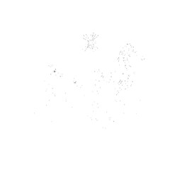 Glowing particles swirling in space with starburst