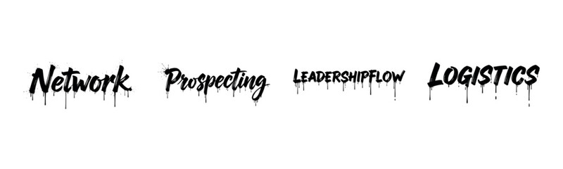 Graffiti text art with stylish dripping effects in black ink