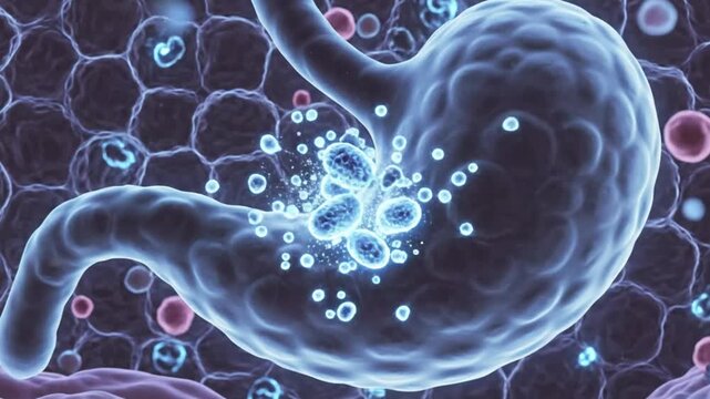 Stunning Medical Animation Demonstrates the Stomach's Structure and Microbiome Interaction for Education