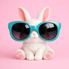cute bunny with sun glasses