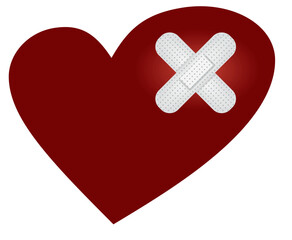 Broken red heart. vector illustration