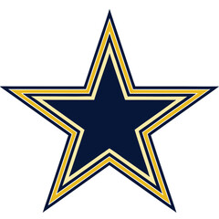 Fototapeta premium Gold and Navy Blue Minimalist Star Shape with Zigzag Edges