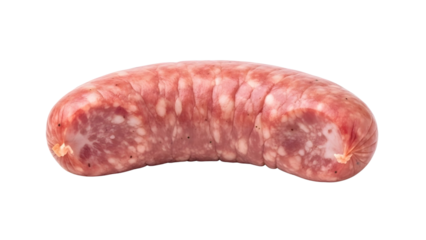 Savory Sausage Delight: Close-up of a raw sausage, showcasing its intricate texture and fresh appearance, is a culinary promise of taste. 