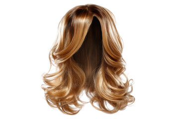Fototapeta premium Long wavy blonde hair with highlights on a plain background