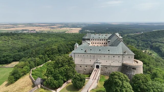 Aerial view of the Cerveny kamen Castle in Slovakia