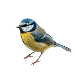 Fototapeta premium Colorful Little Bird Standing on Ground With Clear Background in Daytime