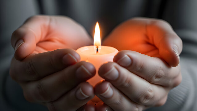 hand holding a candle