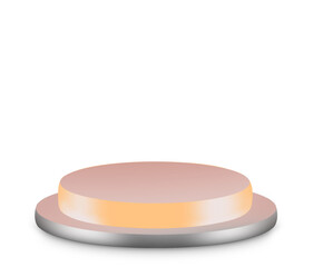 3D Round Podium Pedestal Display with Golden Glow on Neutral Background