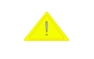 Bright Yellow Warning Triangle with Exclamation Point Icon