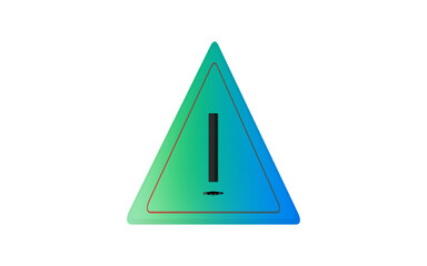 Modern Teal and Blue Gradient Warning Triangle with Exclamation Point