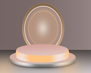 Luxury 3D Podium with Glowing Circular Backdrop for Product Display