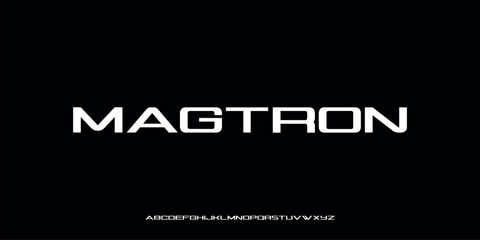 Vector illustration of a futuristic style alphabet letter display with bold geometric shapes and balanced proportions.