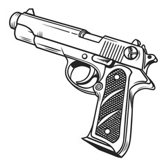 Handgun Pistol Weapon Vector Design