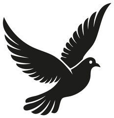 Obraz premium Flying dove silhouette icon symbol of peace and love vector illustration