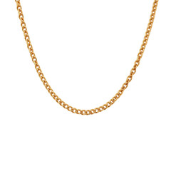 Gold Chain Lying on a White Background With No Other Objects in the Frame