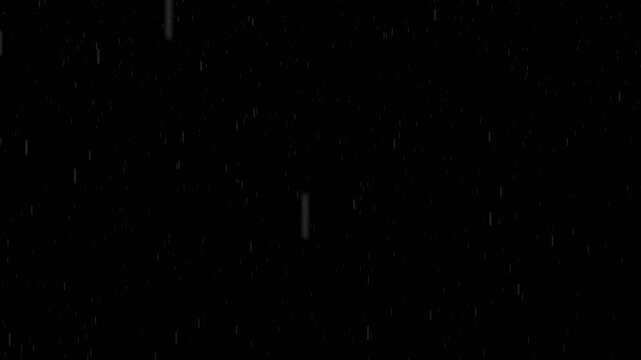 heavy rain looping over black background. Isolated Rain Loop on Black and green screen