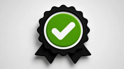 Food safety certification stamp or seal icon for packaging or label design