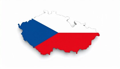 Czech Republic Map with National Flag Design Abstract Central European Geography Concept