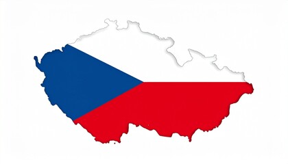 Czech Republic Map with National Flag Design Abstract Central European Geography Concept