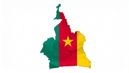 Cameroon Map with National Flag Design Abstract West African Geography Concept