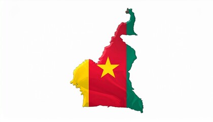 Cameroon Map with National Flag Design Abstract West African Geography Concept