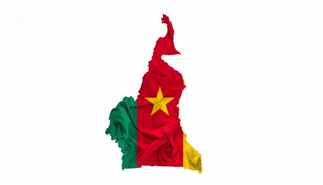 Cameroon Map with National Flag Design Abstract West African Geography Concept