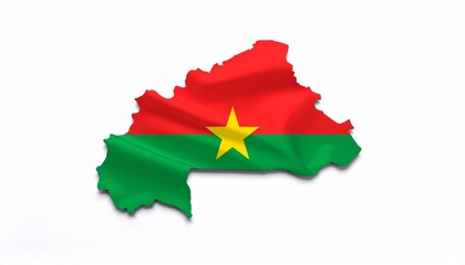 Burkina Faso Map with National Flag Design Abstract West African Geography Concept