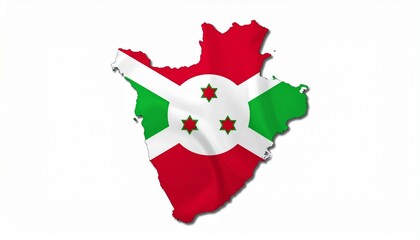 Burundi Map with National Flag Design Abstract East African Geography Concept