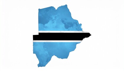 3D Botswana Map with National Flag Design Abstract Southern African Geography Concept