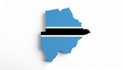 3D Botswana Map with National Flag Design Abstract Southern African Geography Concept