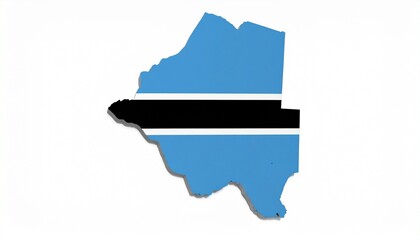 3D Botswana Map with National Flag Design Abstract Southern African Geography Concept