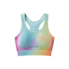 Colorful Mesh Sports Bra With Gradient Design for Workouts and Fitness Activities