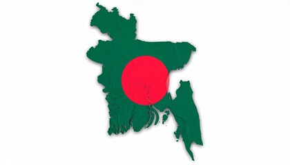 3D Bangladesh Map with National Flag Design Abstract South Asian Geography Concept