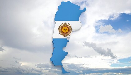 3D Argentina Map with National Flag Design Abstract South American Geography Concept