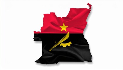 3D Angola Map with National Flag Design Abstract Southern African Geography Concept