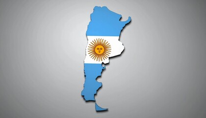 3D Argentina Map with National Flag Design Abstract South American Geography Concept