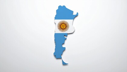3D Argentina Map with National Flag Design Abstract South American Geography Concept