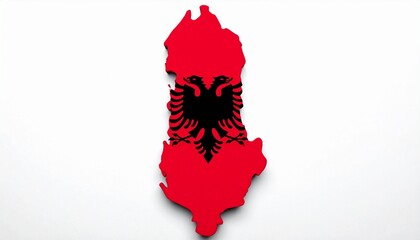 3D Albania Map with National Flag Design Abstract Balkan Geography Concept