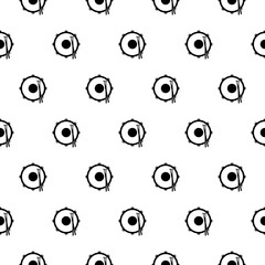 Musical instrument drum and drum sticks seamless pattern isolated on white background