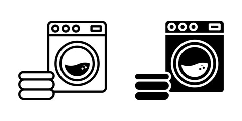 Dirty laundry Icon set. Symbol isolated white background. vector illustration. color editable.
